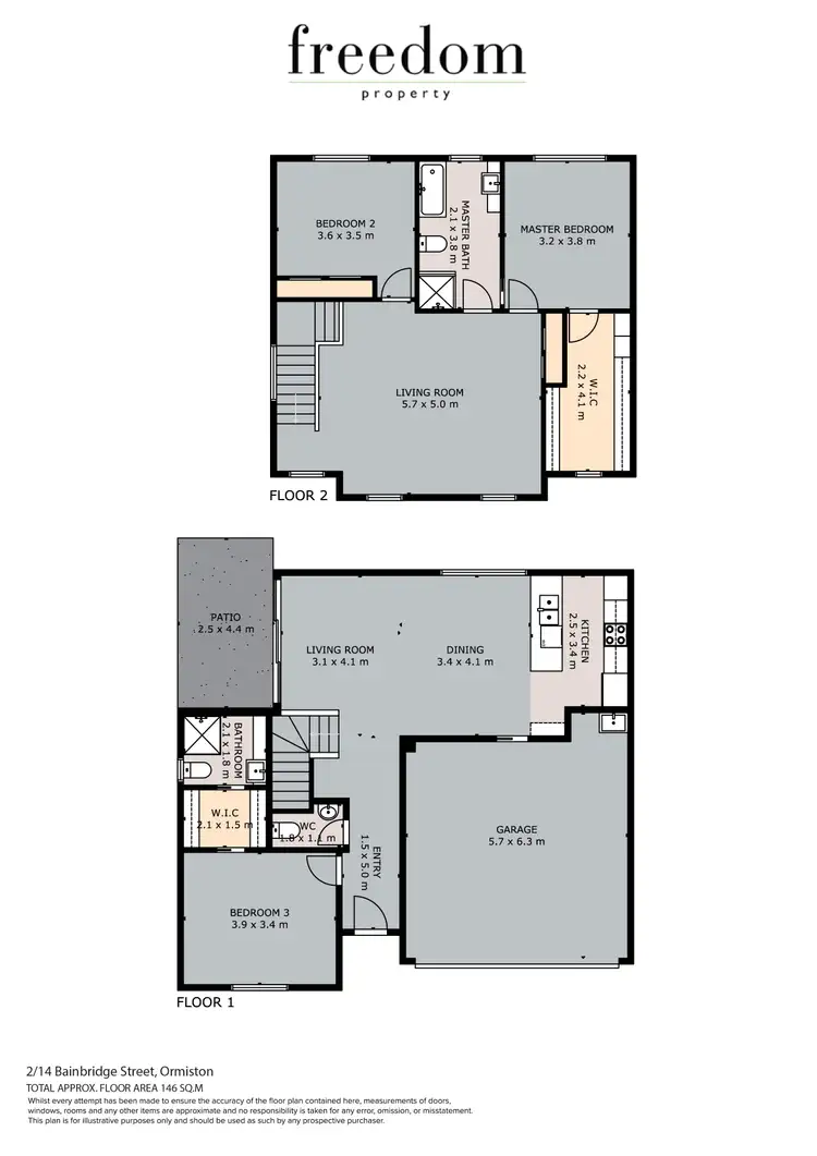 Floorplan of Homely townhouse listing, 2/14 Bainbridge Street, Ormiston QLD 4160