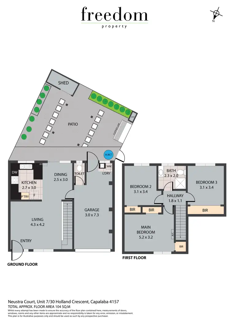 Floorplan of Homely townhouse listing, 7/30 Holland Crescent, Capalaba QLD 4157
