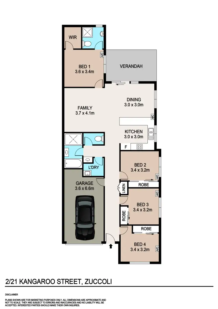 Floorplan of Homely semi-detached listing, 2/21 Kangaroo Street, Zuccoli NT 832