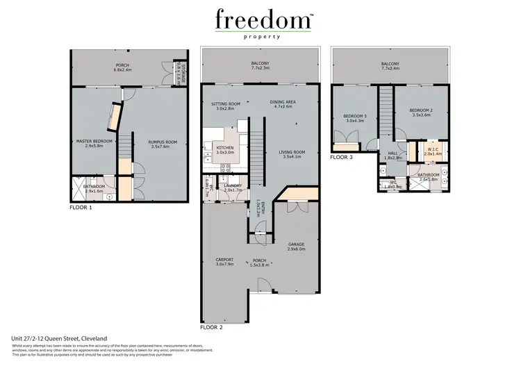 Floorplan of Homely townhouse listing, Unit 27/2-12 Queen Street, Cleveland QLD 4163