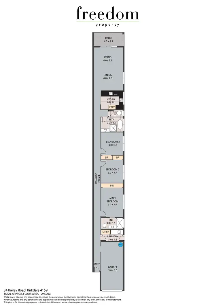 Floorplan of Homely semi-detached listing, 2/34 Bailey Road, Birkdale QLD 4159