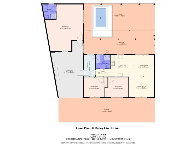 Floorplan of Homely house listing, 39 Bailey Circuit, Driver NT 830