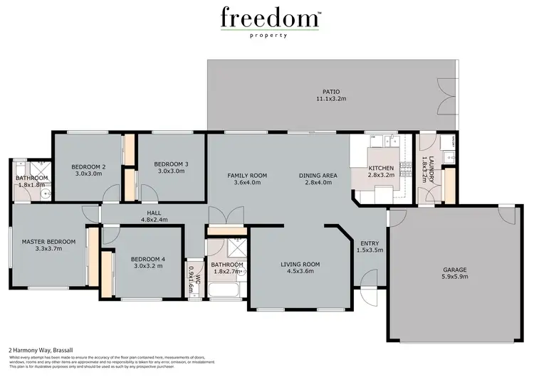 Floorplan of Homely house listing, 2 Harmony Way, Brassall QLD 4305