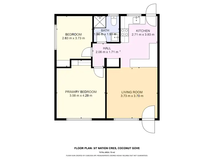Floorplan of Homely unit listing, 3/7 Nation Crescent, Coconut Grove NT 810