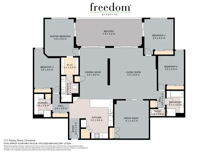 Floorplan of Homely apartment listing, 17/1 Fitzroy Street, Cleveland QLD 4163