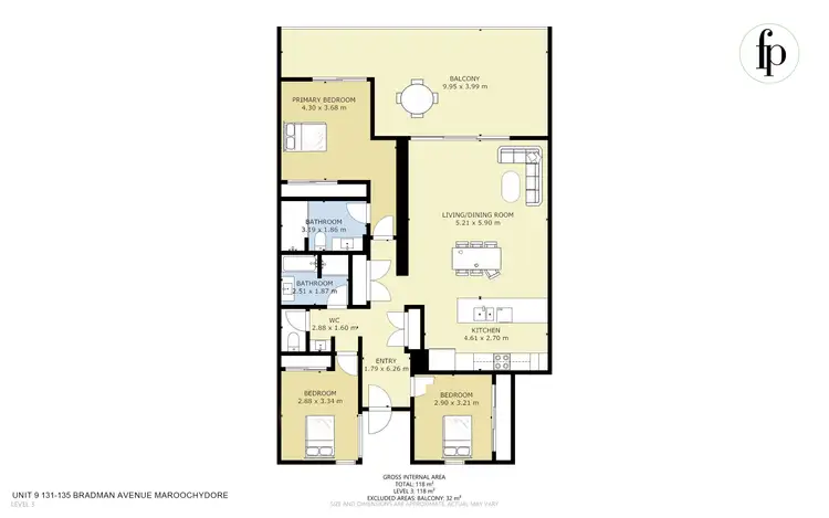 Floorplan of Homely unit listing, Unit 9/131-135 Bradman Avenue, Maroochydore QLD 4558