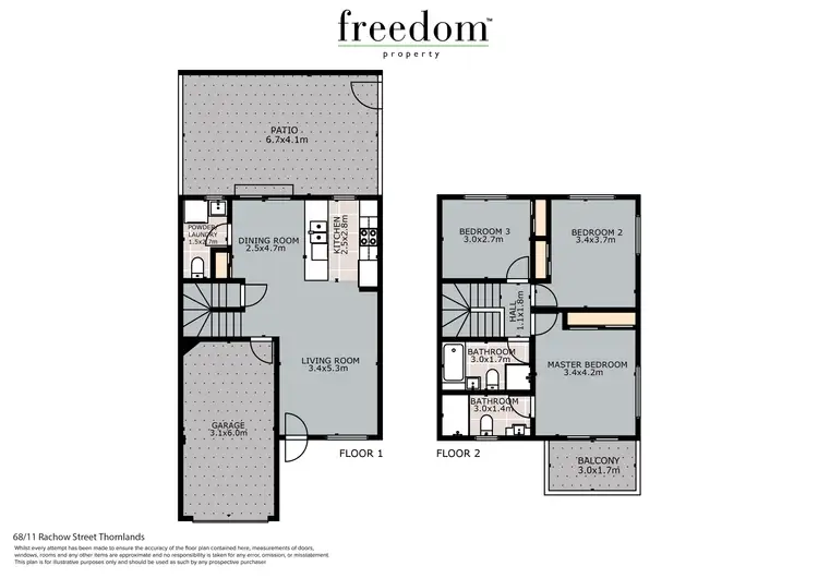 Floorplan of Homely townhouse listing, 68/11 Rachow Street, Thornlands QLD 4164