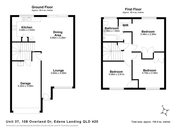 Floorplan of Homely townhouse listing, Unit 37/108 Overland Drive, Edens Landing QLD 4207