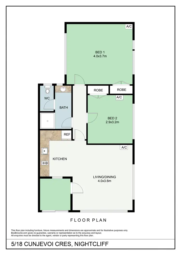Floorplan of Homely unit listing, 5/18 Cunjevoi Crescent, Nightcliff NT 810