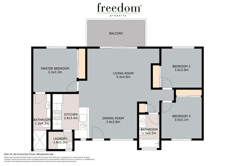 Floorplan of Homely townhouse listing, Unit 24/66 University Drive, Meadowbrook QLD 4131