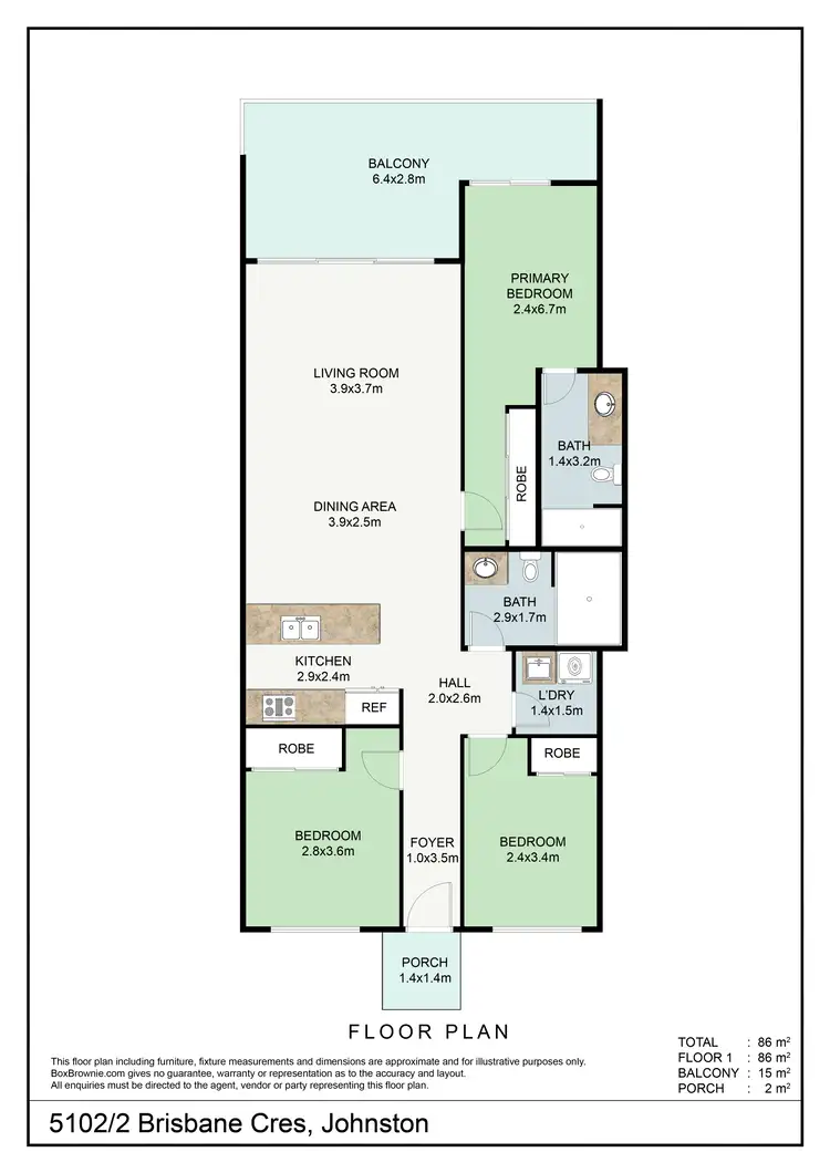 Floorplan of Homely unit listing, 5102/2 Brisbane Crescent, Johnston NT 832