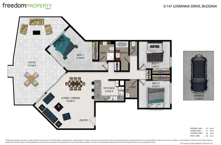 Floorplan of Homely unit listing, Unit 5/147 Lowanna Drive East, Buddina QLD 4575