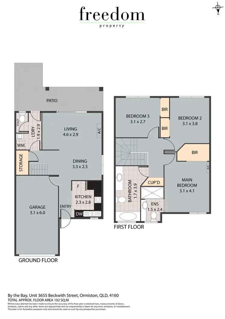 Floorplan of Homely townhouse listing, Unit 36/55 Beckwith Street, Ormiston QLD 4160