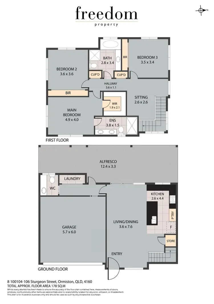 Floorplan of Homely townhouse listing, 8/100-106 Sturgeon Street, Ormiston QLD 4160