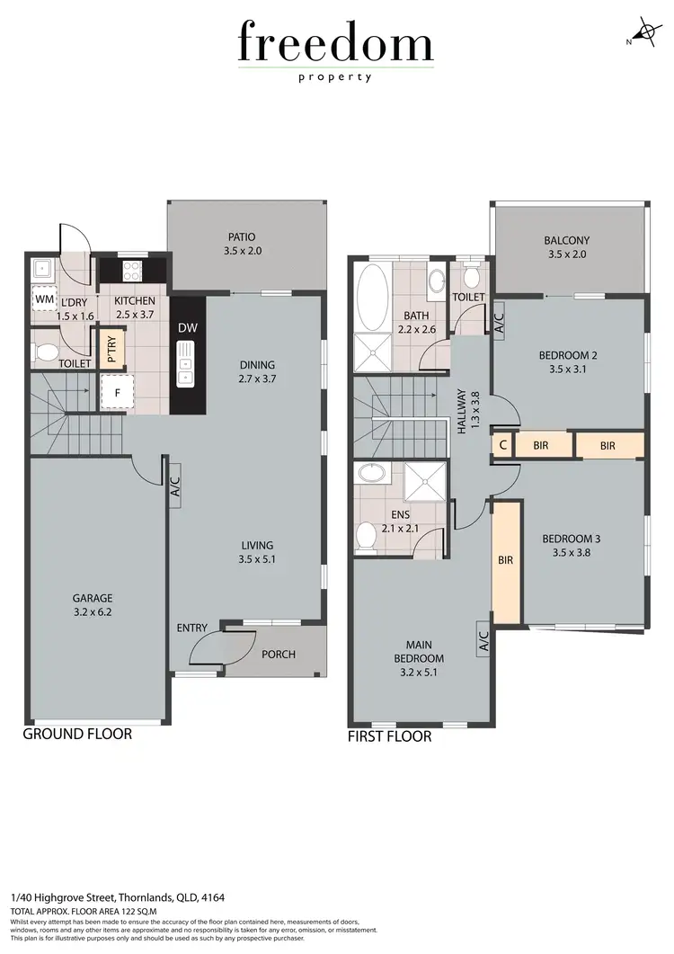 Floorplan of Homely townhouse listing, 1/40 Highgrove Street, Thornlands QLD 4164