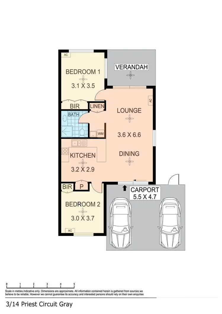 Floorplan of Homely unit listing, 3/14 Priest Circuit, Gray NT 830