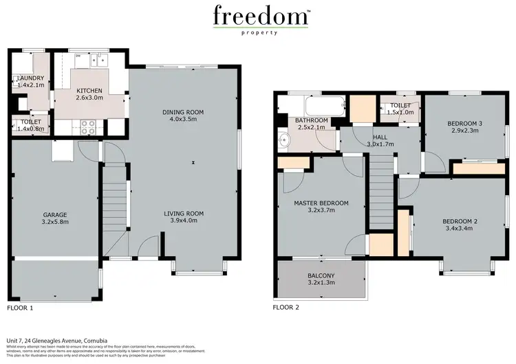Floorplan of Homely unit listing, Unit 7/24 Gleneagles Avenue, Cornubia QLD 4130