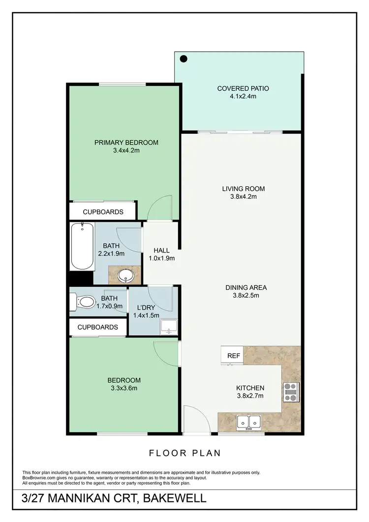 Floorplan of Homely unit listing, 3/27 Mannikan Court, Bakewell NT 832