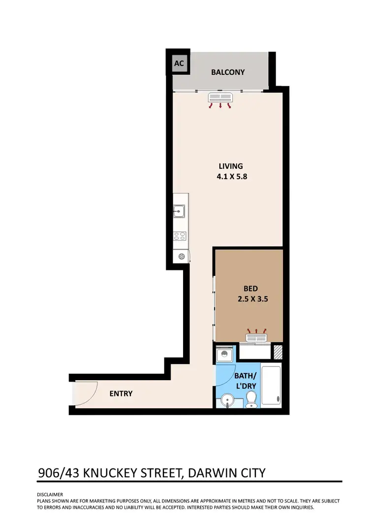 Floorplan of Homely unit listing, 906/43 B Knuckey Street, Darwin City NT 800