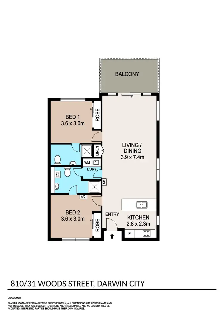 Floorplan of Homely serviced apartment listing, 810/31 Woods Street, Darwin City NT 800