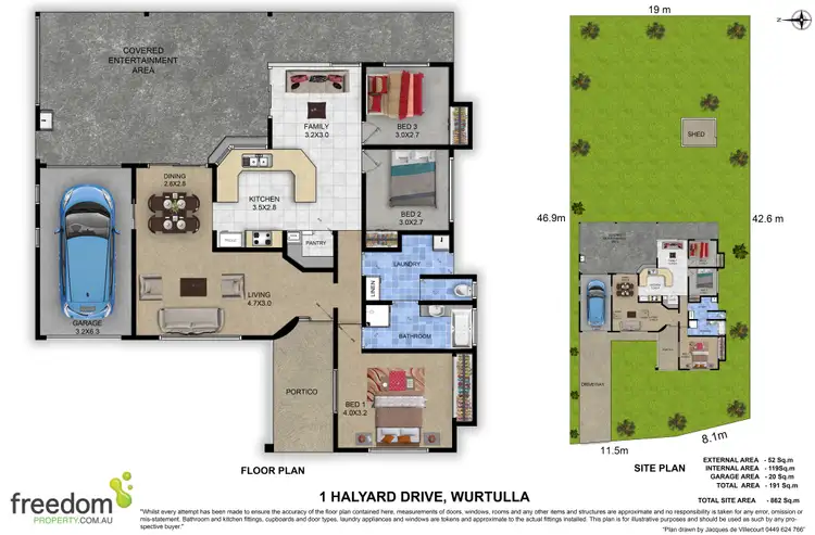 Floorplan of Homely house listing, 1 Halyard Drive, Wurtulla QLD 4575