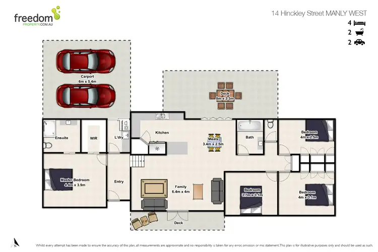Floorplan of Homely house listing, 14 Hinckley Street, Manly West QLD 4179