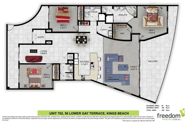 Floorplan of Homely apartment listing, 702/56 Lower Gay Terrace, Caloundra QLD 4551