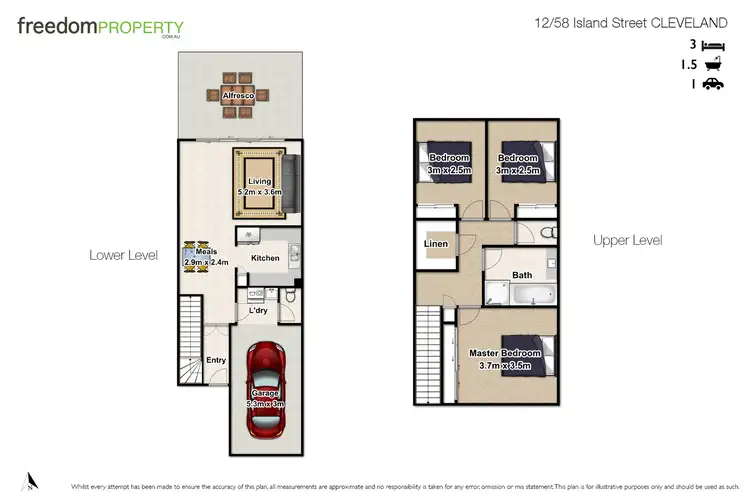 Floorplan of Homely townhouse listing, 12/58 Island Street, Cleveland QLD 4163