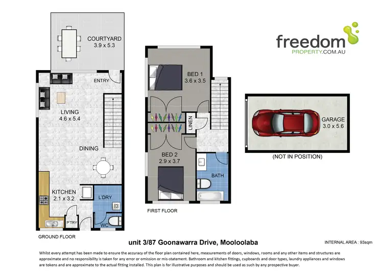 Floorplan of Homely townhouse listing, 3/87 Goonawarra Drive, Mooloolaba QLD 4557