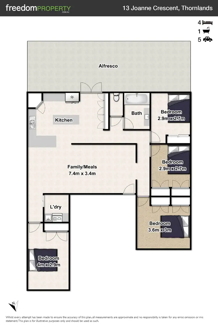 Floorplan of Homely house listing, 13 Joanne Crescent, Thornlands QLD 4164