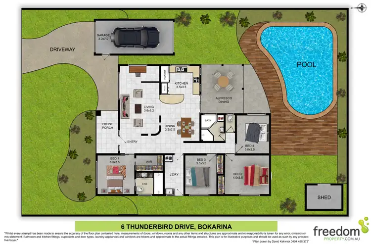 Floorplan of Homely house listing, 6 Thunderbird Drive, Bokarina QLD 4575
