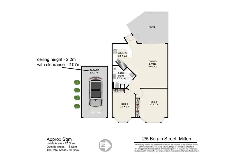 Floorplan of Homely unit listing, 2/5 Bergin Street, Milton QLD 4064