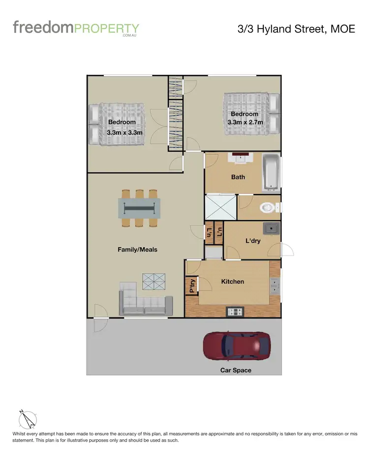 Floorplan of Homely house listing, 3/3 Hyland Street, Moe VIC 3825