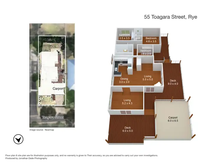 Floorplan of Homely house listing, 55 Toagara Street, Rye VIC 3941