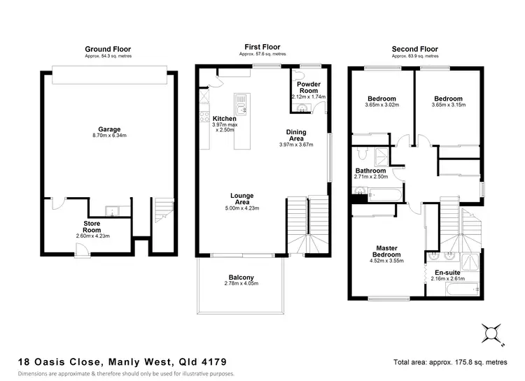 Floorplan of Homely townhouse listing, 1/8 Oasis Close, Manly West QLD 4179
