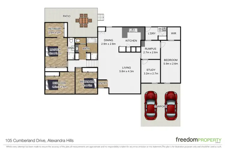Floorplan of Homely house listing, 105 Cumberland Drive, Alexandra Hills QLD 4161