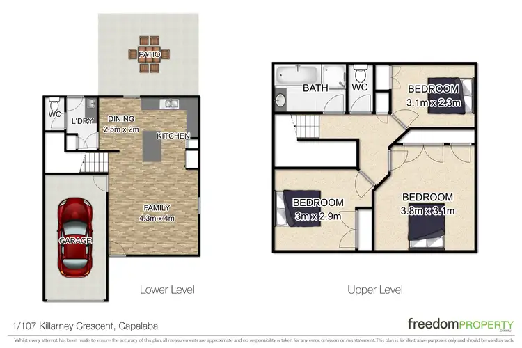 Floorplan of Homely townhouse listing, 1/107 Killarney Crescent, Capalaba QLD 4157