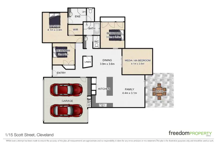 Floorplan of Homely house listing, 1/15 Scott Street, Cleveland QLD 4163