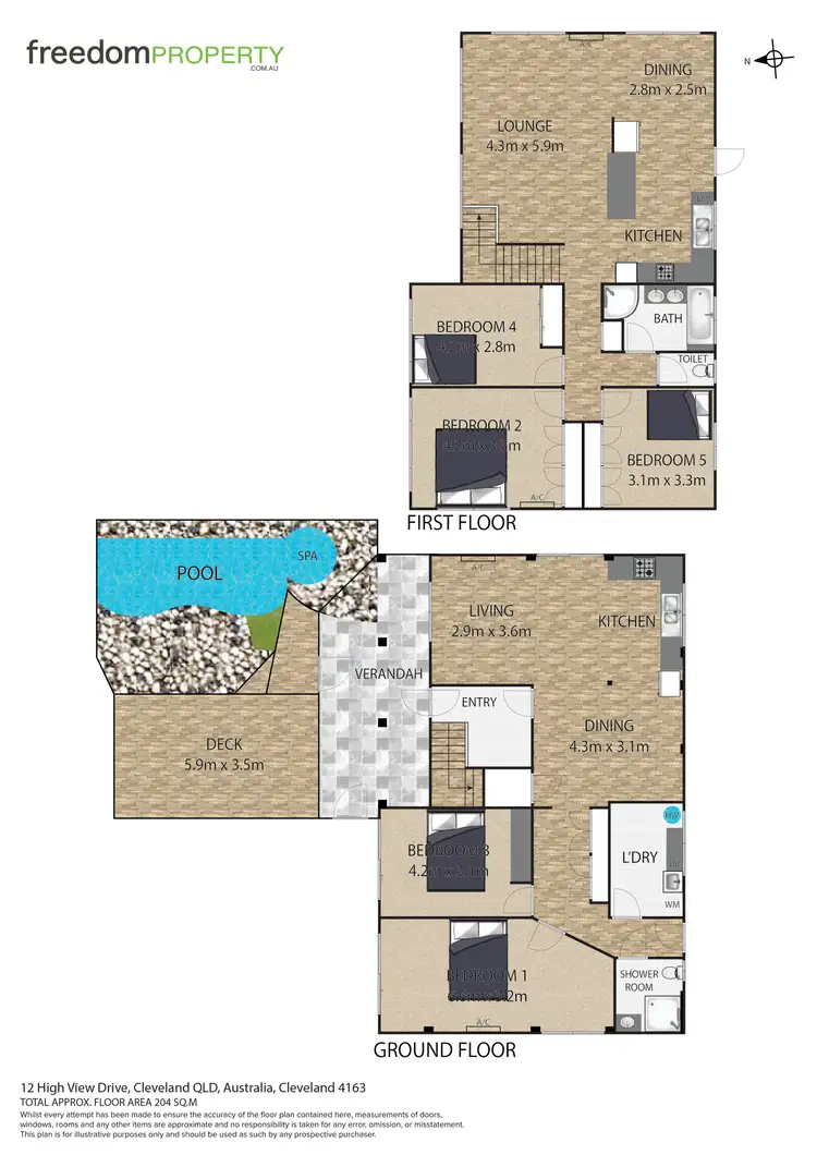 Floorplan of Homely house listing, 12 High View Drive, Cleveland QLD 4163