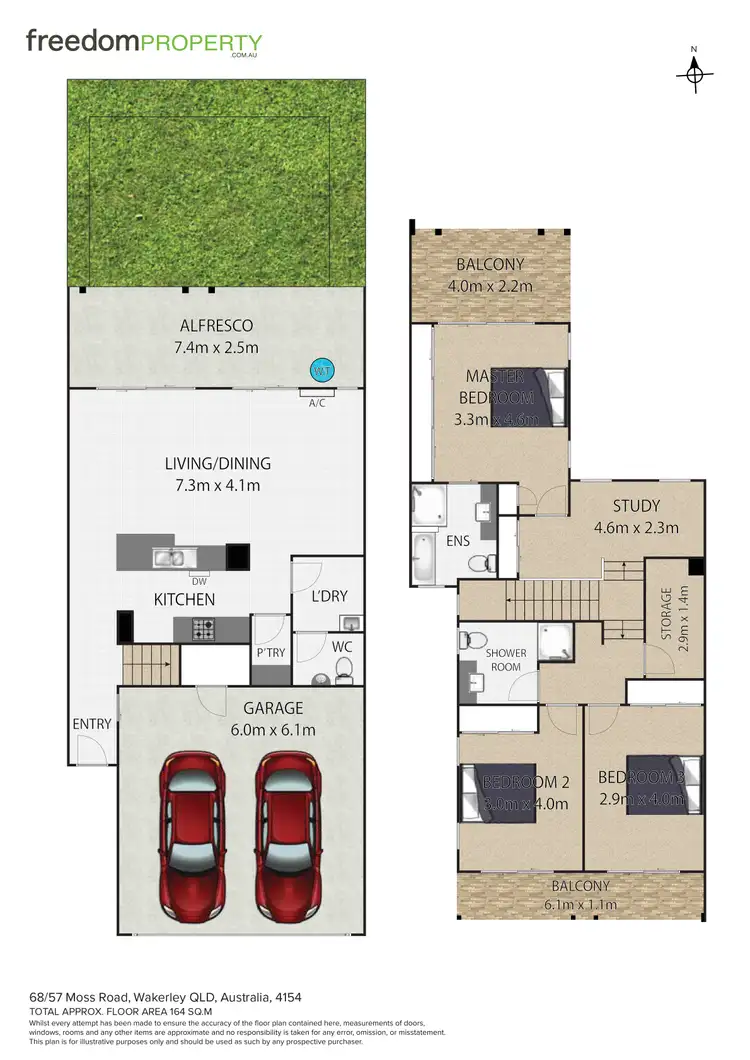 Floorplan of Homely townhouse listing, 68/57 Moss Road, Wakerley QLD 4154