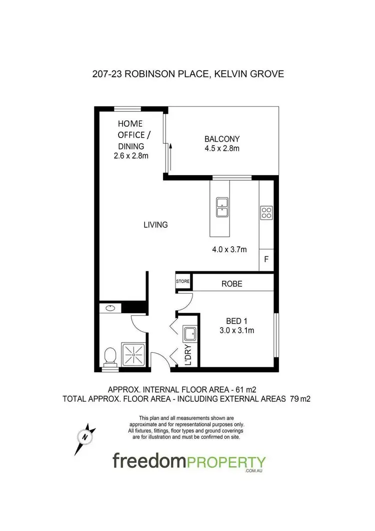 Floorplan of Homely apartment listing, 207/23 Robinson Place, Kelvin Grove QLD 4059