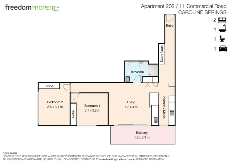 Floorplan of Homely apartment listing, 416/11 Commercial Road, Caroline Springs VIC 3023