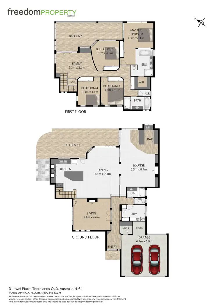 Floorplan of Homely house listing, 3 Jewel Place, Thornlands QLD 4164