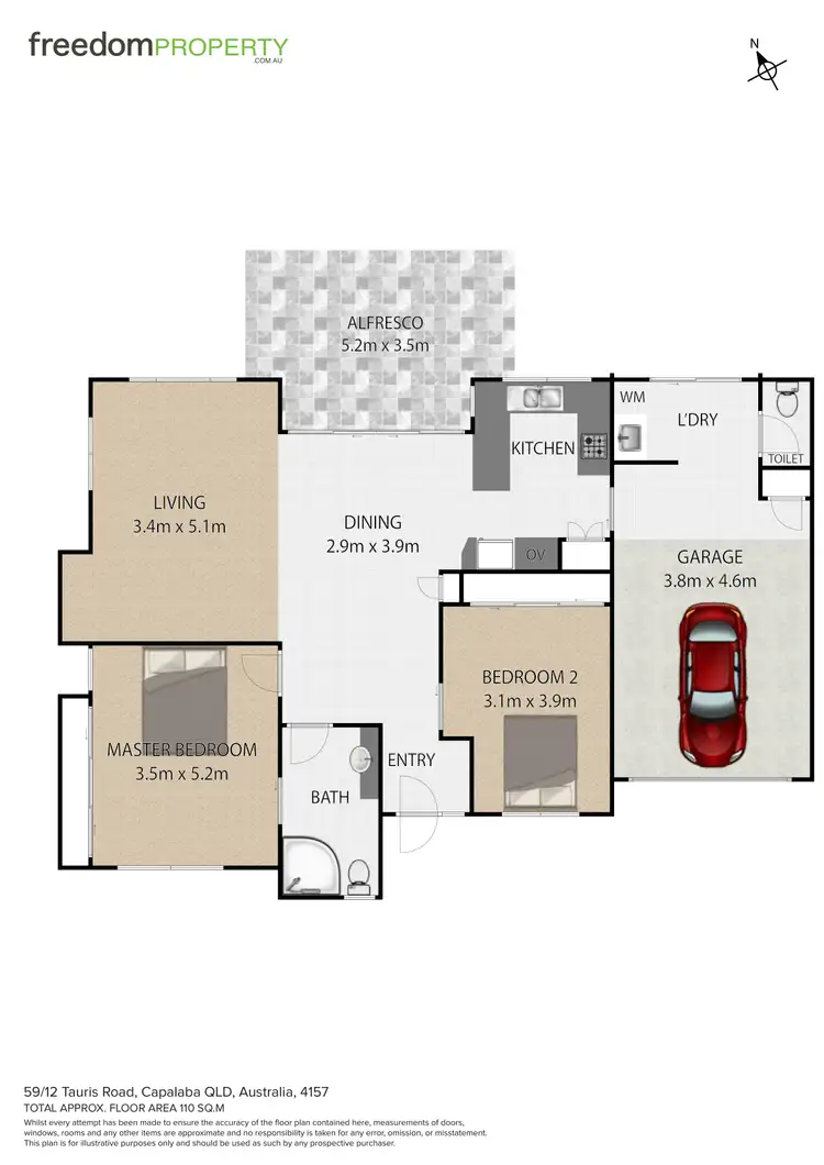 Floorplan of Homely villa listing, Unit 59/12 Tauris Road, Capalaba QLD 4157