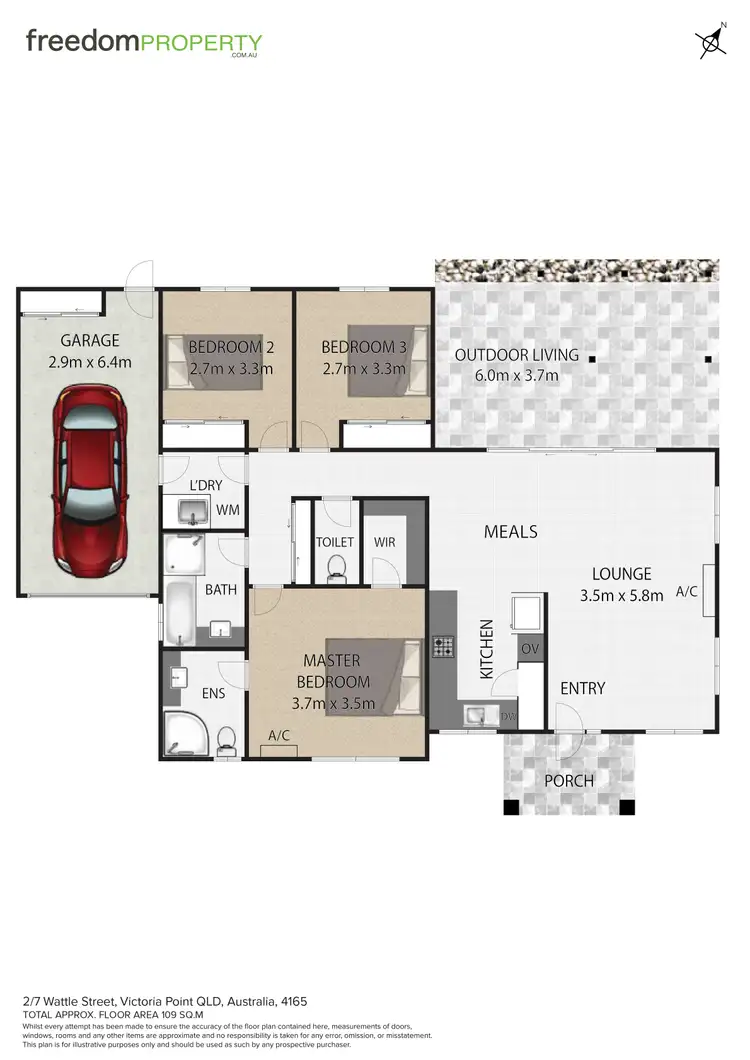 Floorplan of Homely villa listing, 2/7 Wattle Street, Victoria Point QLD 4165