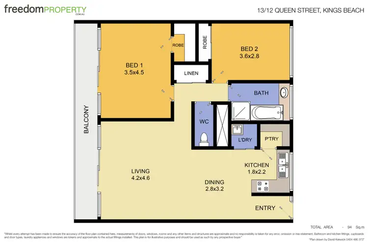 Floorplan of Homely unit listing, 13/12 Queen Street, Kings Beach QLD 4551