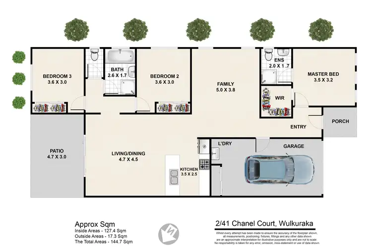 Floorplan of Homely semi-detached listing, 2/41 Chanel Court, Wulkuraka QLD 4305