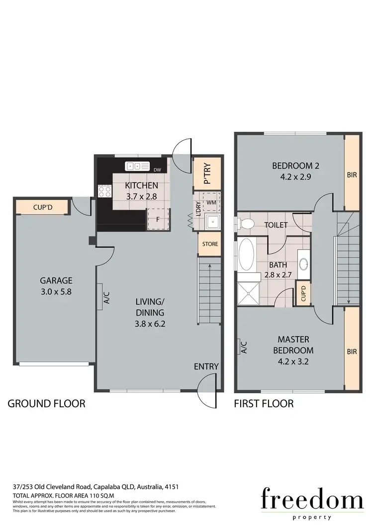 Floorplan of Homely townhouse listing, 36/51-61 Bowen Street, Capalaba QLD 4157