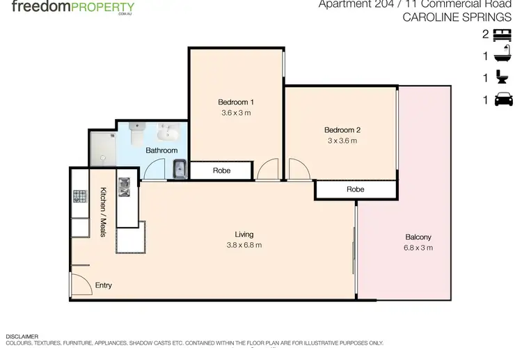 Floorplan of Homely apartment listing, 204/11 Commercial Road, Caroline Springs VIC 3023