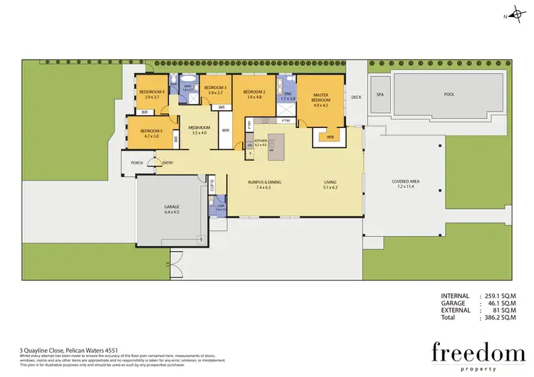 Floorplan of Homely house listing, 3 Quayline Close, Pelican Waters QLD 4551